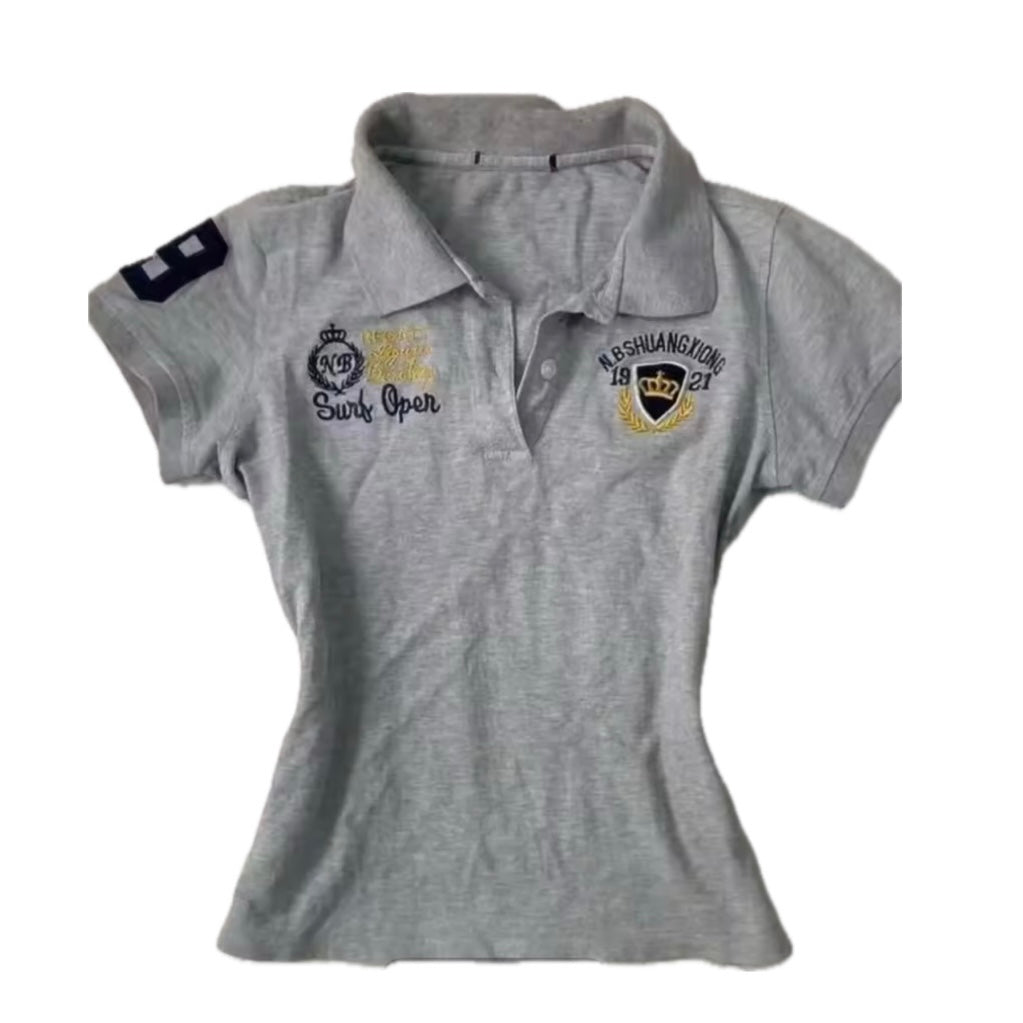 Preppy Embroidered Polo Tee