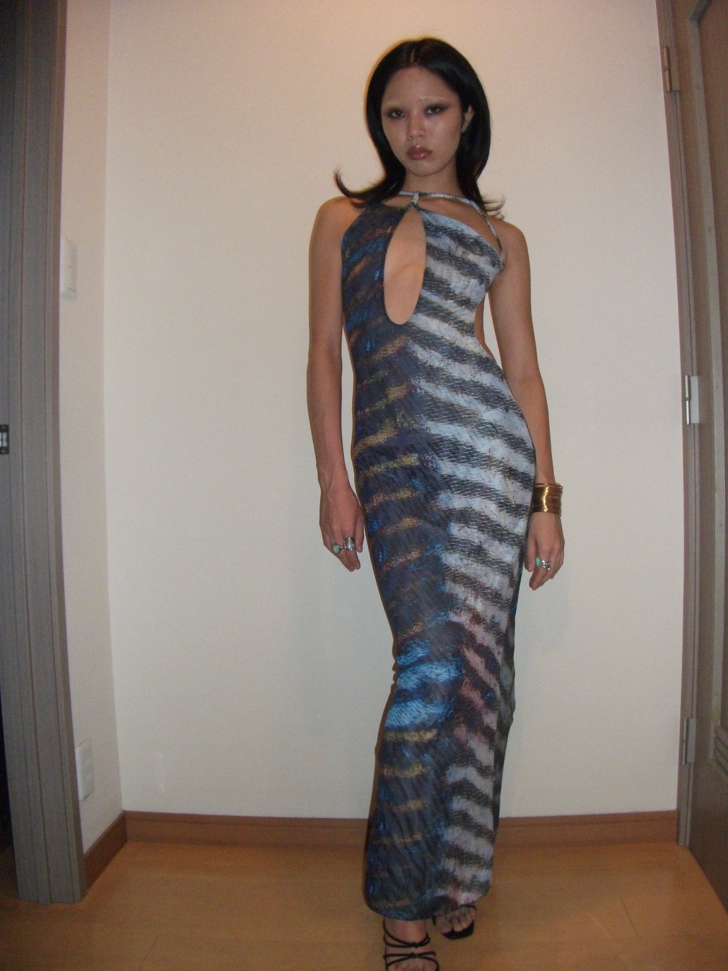 Slash Neck Maxi Dress