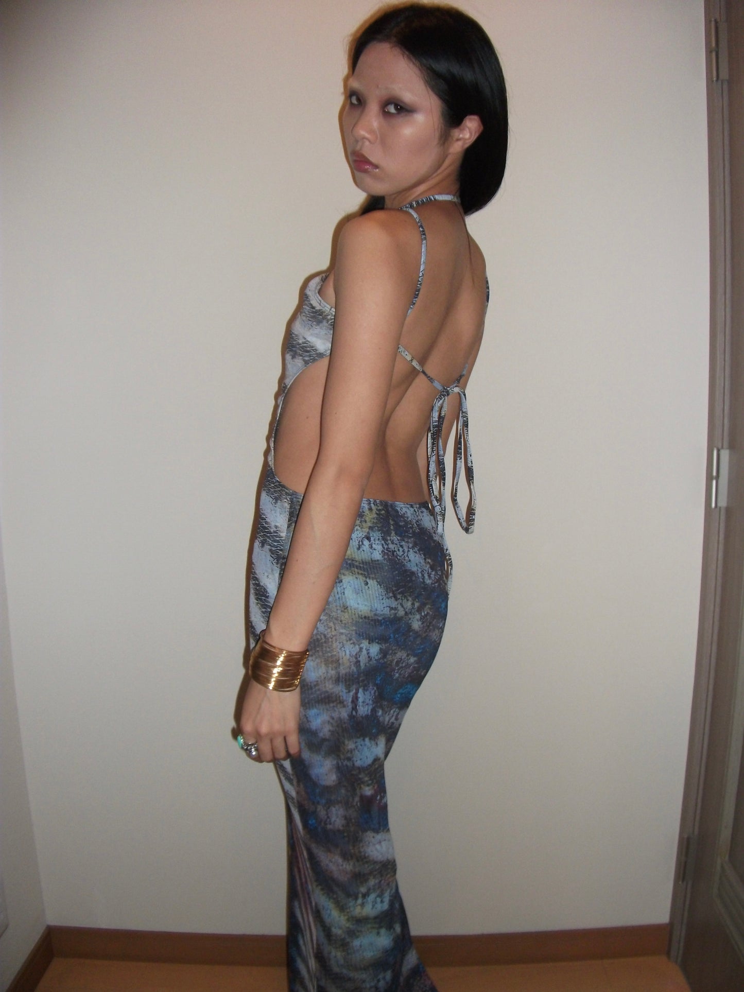 Slash Neck Maxi Dress