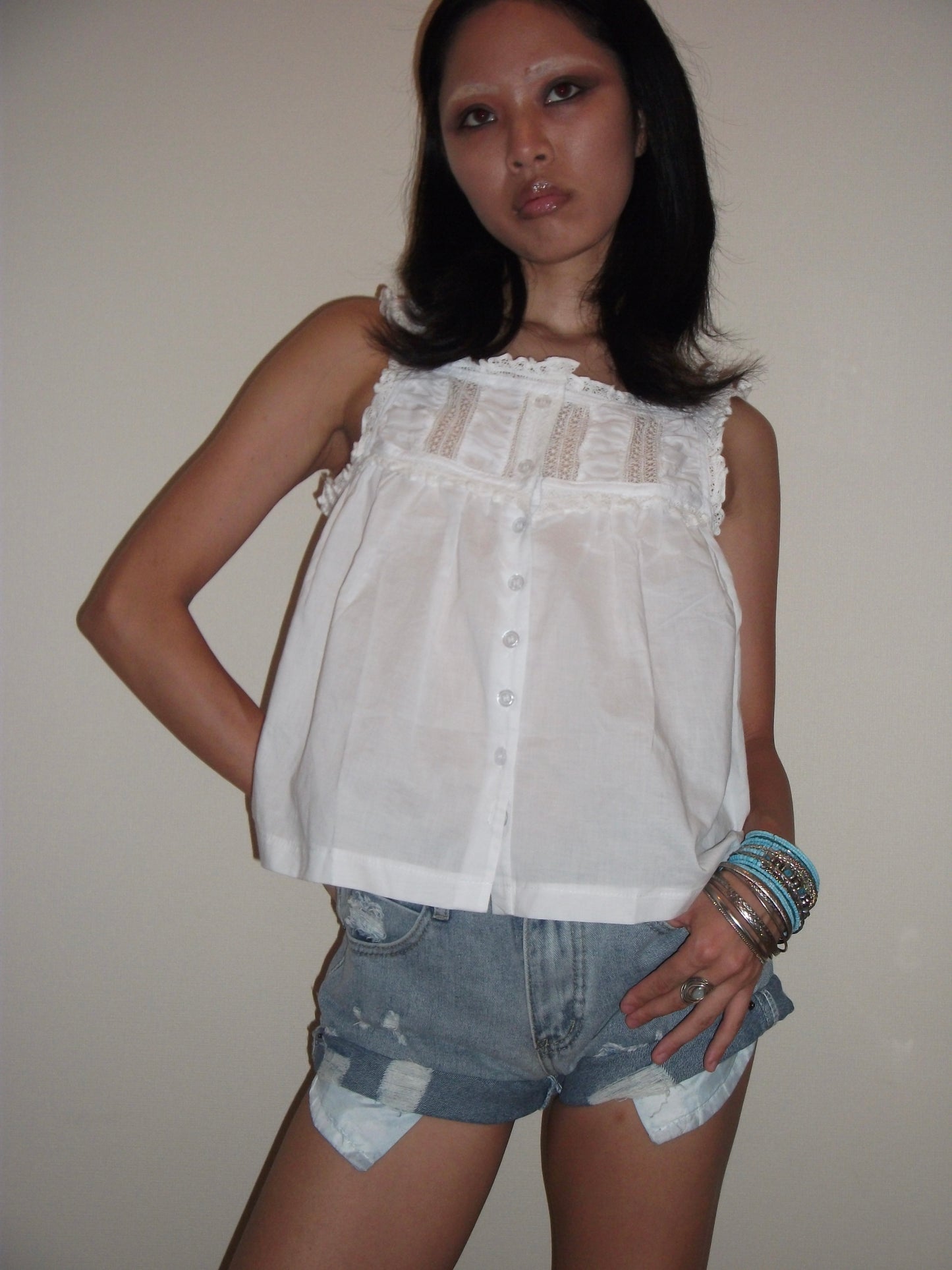 Boho Lace Ruffle Cami