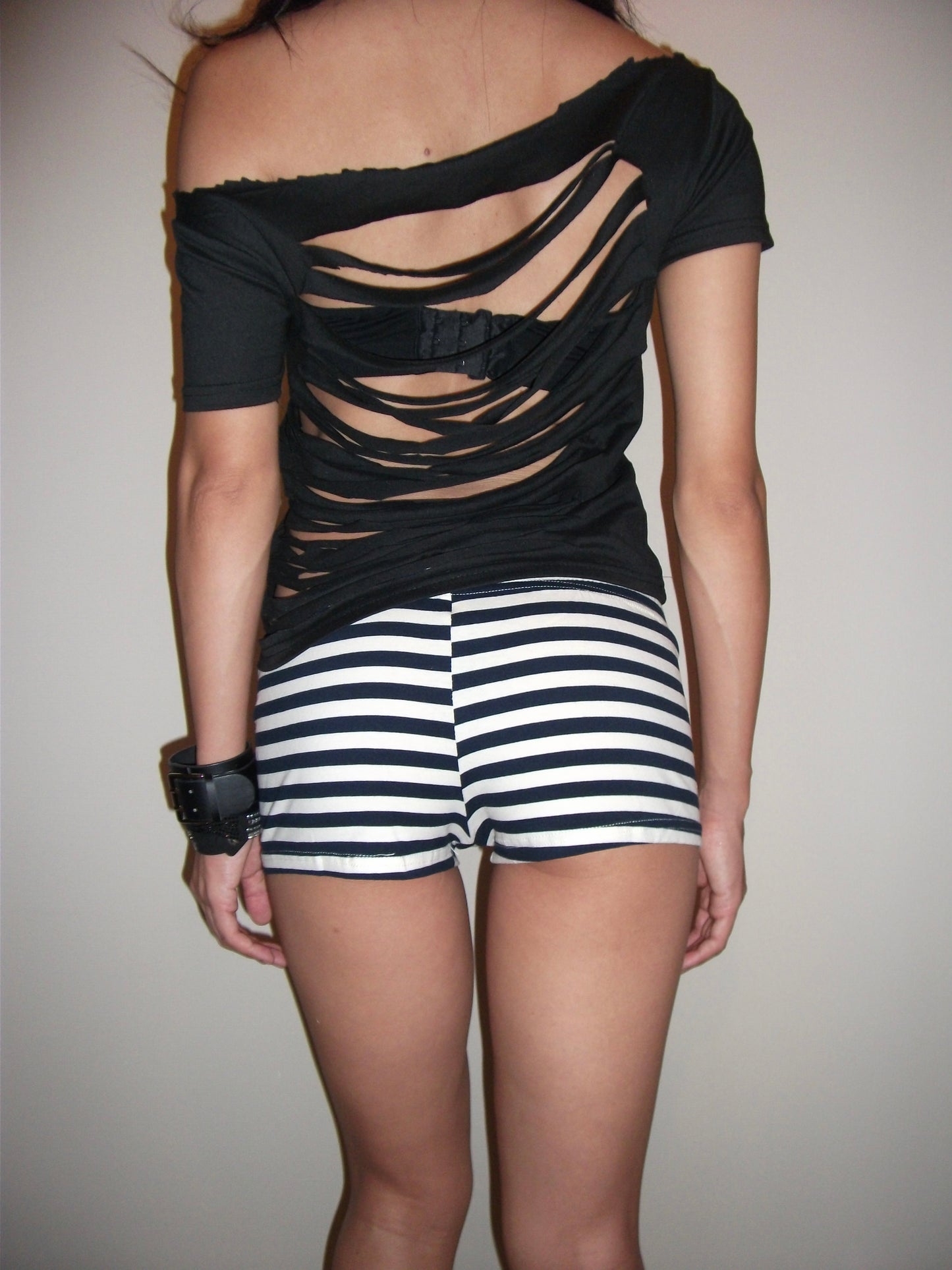 Grunge Stripe Mini Shorts