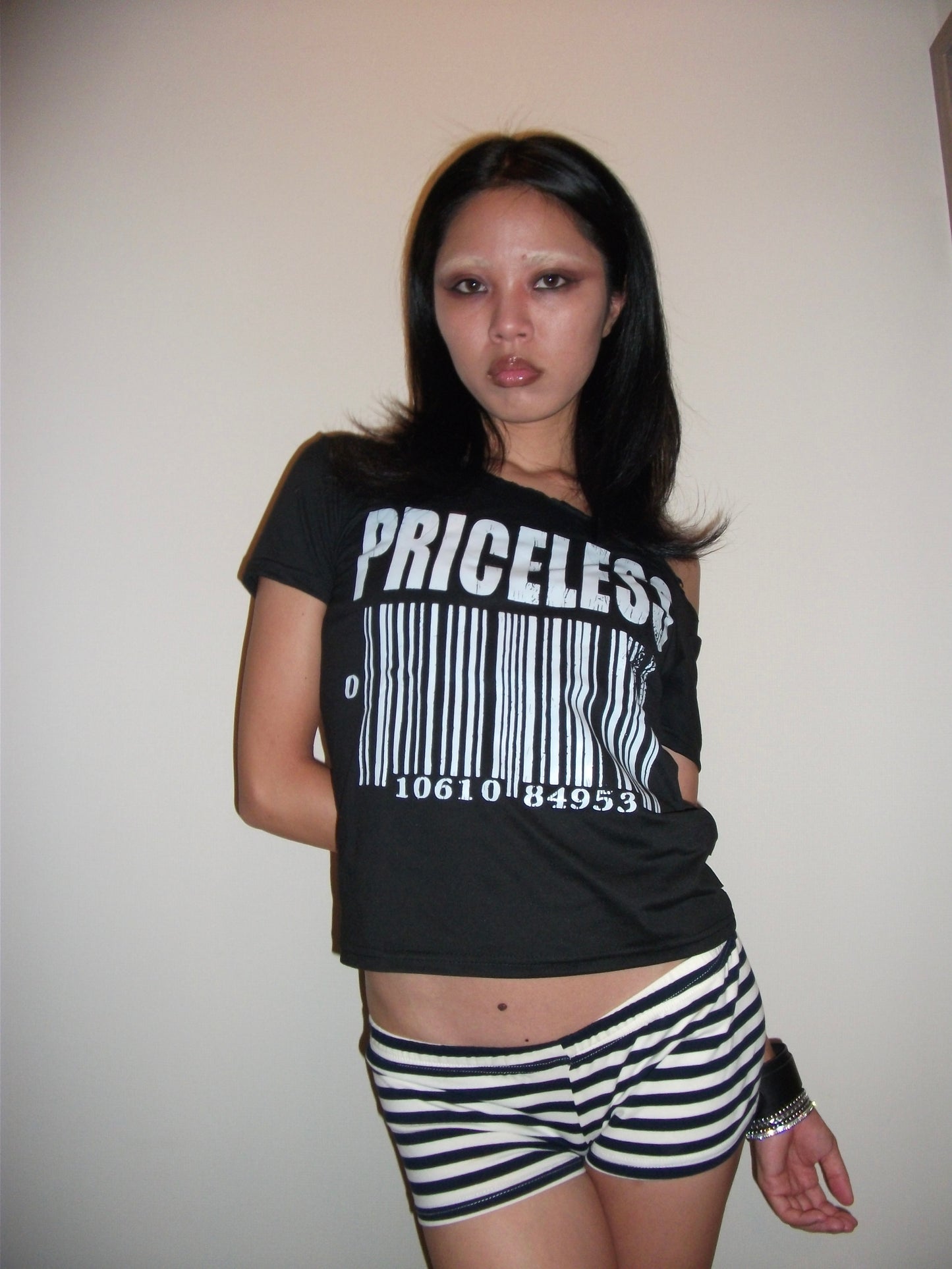 Grunge Stripe Mini Shorts