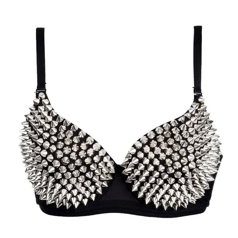 Studded Spike Rivet Bra