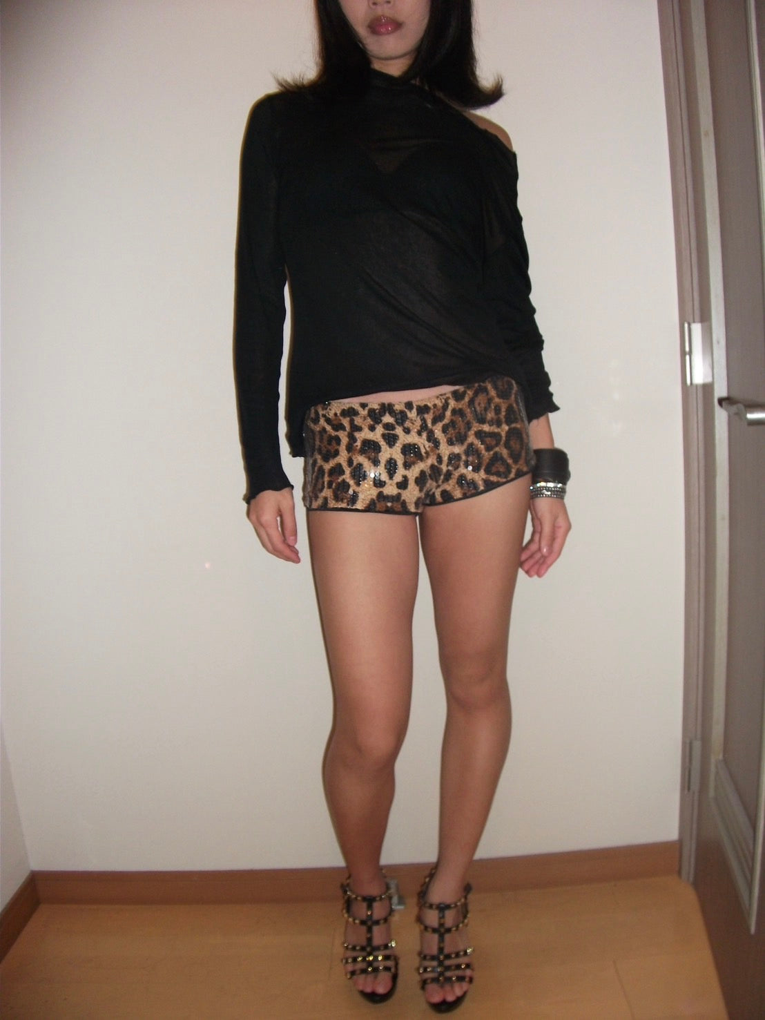 Leopard Sequin Shorts