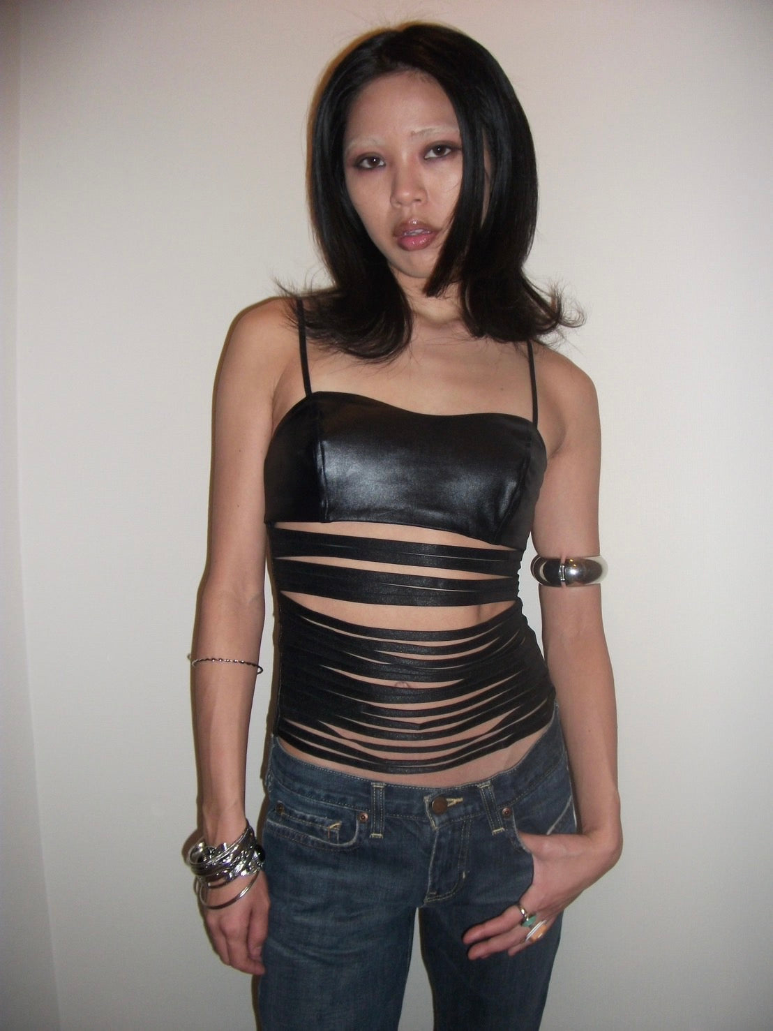 Cut Out Leather Corset