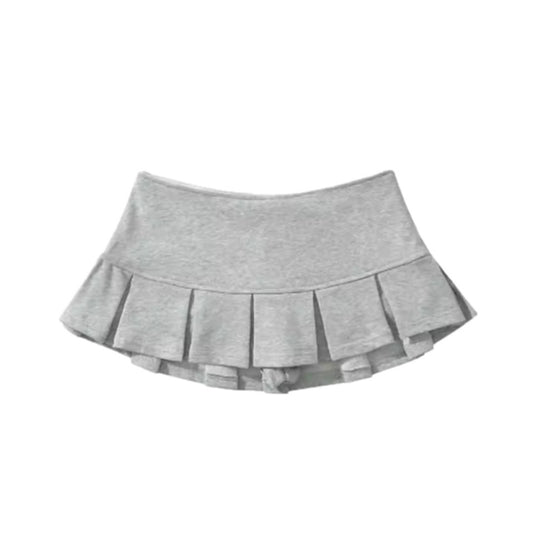 Grey Pleated Mini Skort