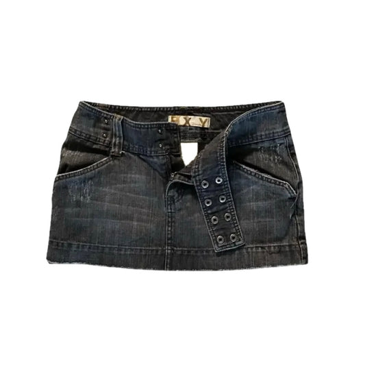 Low Rise Denim Mini Skirt