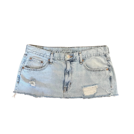 Distressed Denim Skirt