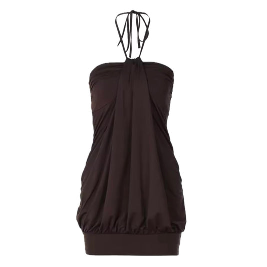 Backless Mini Halter Dress