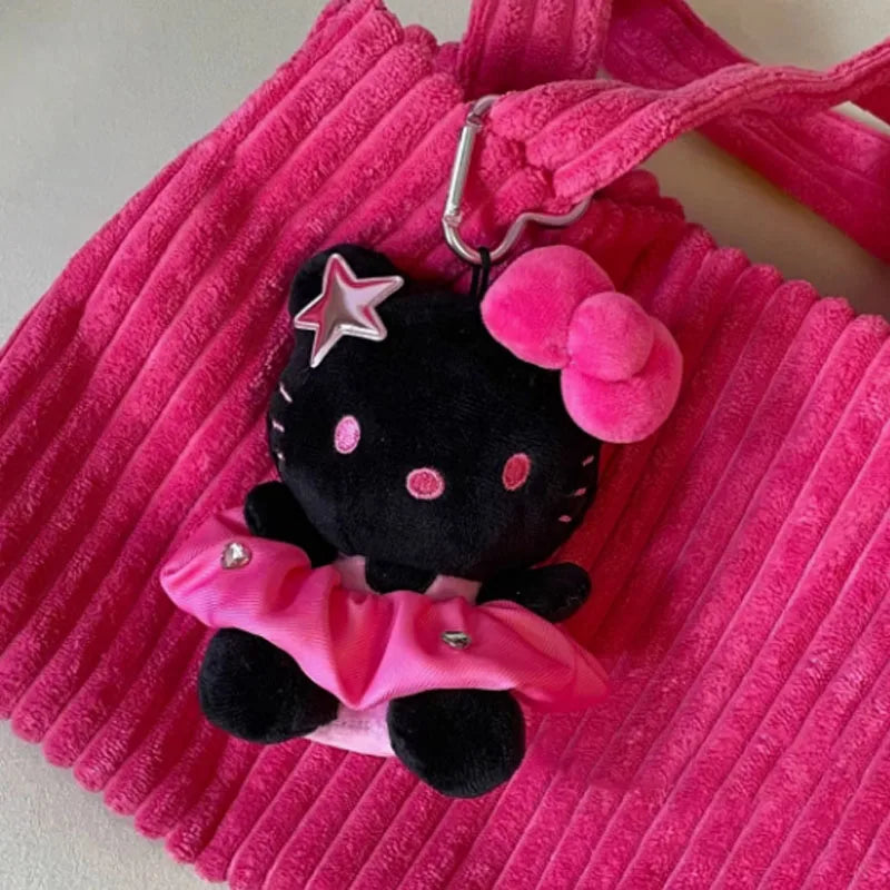 Black Hello Kitty Plush Toys Keychain