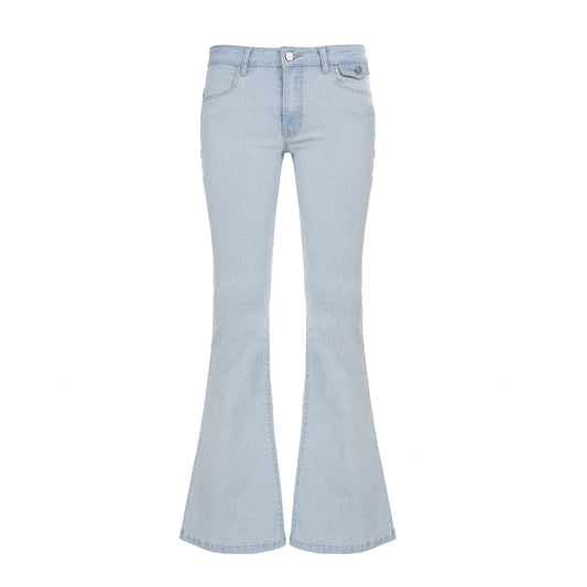 Low Rise Flare Jeans in Blue