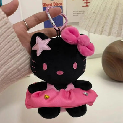 Black Hello Kitty Plush Toys Keychain