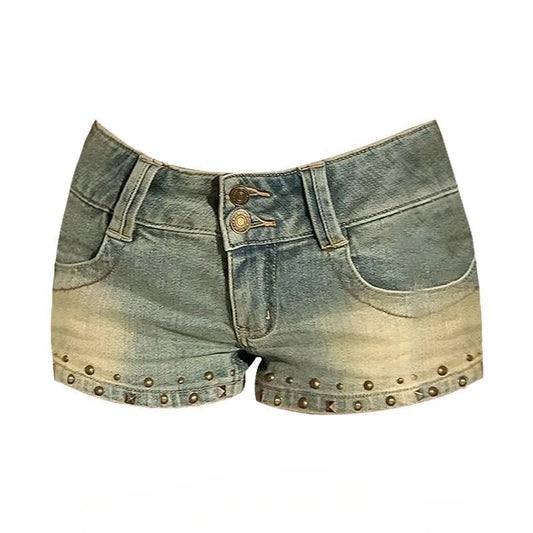 Rivet Studded Micro Shorts
