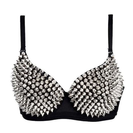 Studded Spike Rivet Bra