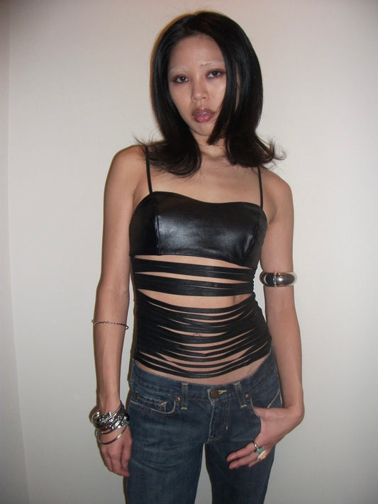 Cut Out Leather Corset